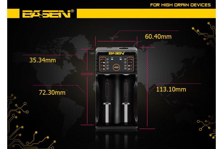 Basen BS2 Li-ion 18650 Pil (Batarya) Şarj Cihazı