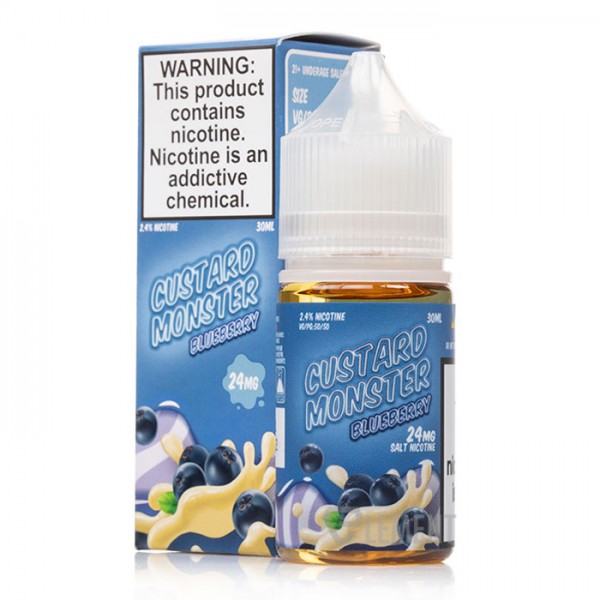 Jam Monster - Custard Monster Blueberry Salt 30ML (Muhallebi Yaban Mersini)