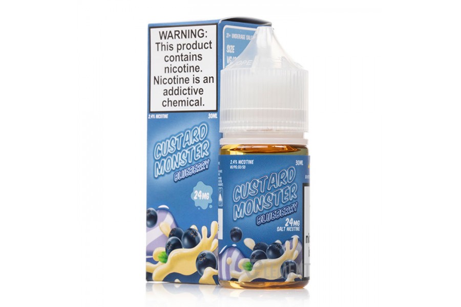 Jam Monster - Custard Monster Blueberry Salt 30ML (Muhallebi Yaban Mersini)