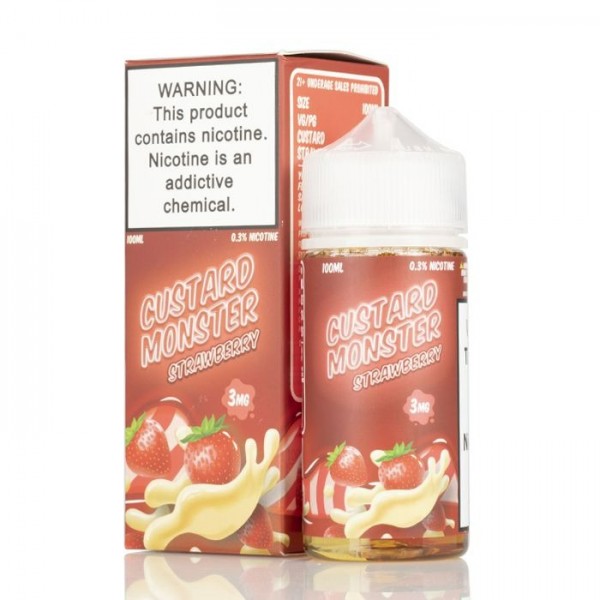 Jam Monster - Custard Monster Strawberry 100ML (Çilek Muhallebi)