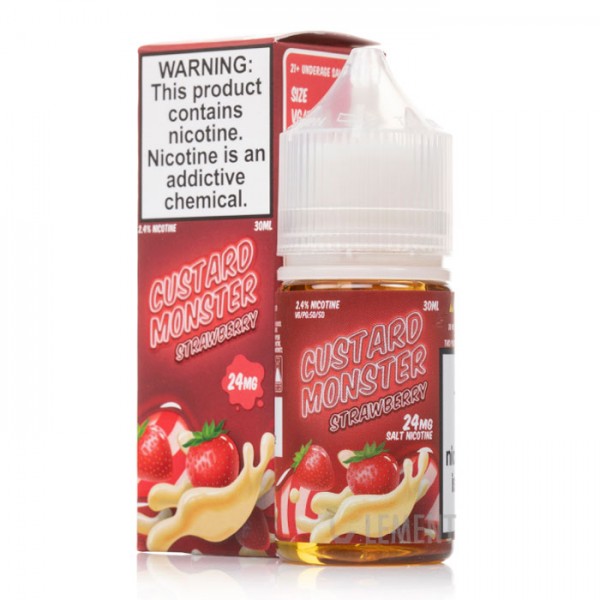 Jam Monster - Custard Monster Strawberry Salt 30ML (Çilek Muhallebi)