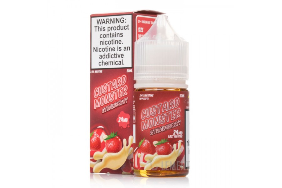 Jam Monster - Custard Monster Strawberry Salt 30ML (Çilek Muhallebi)