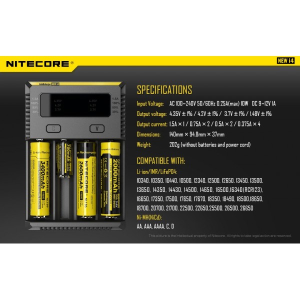 Nitecore Intellicharger New i4 Li-ion 18650 Pil Şarj Cihazı